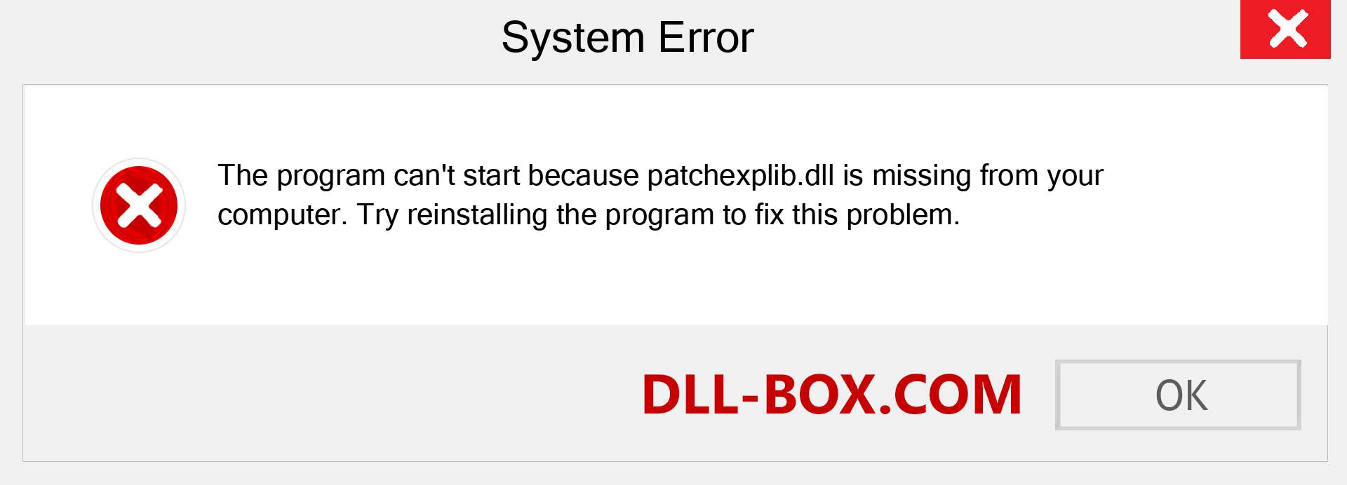  patchexplib.dll file is missing?. Download for Windows 7, 8, 10 - Fix  patchexplib dll Missing Error on Windows, photos, images